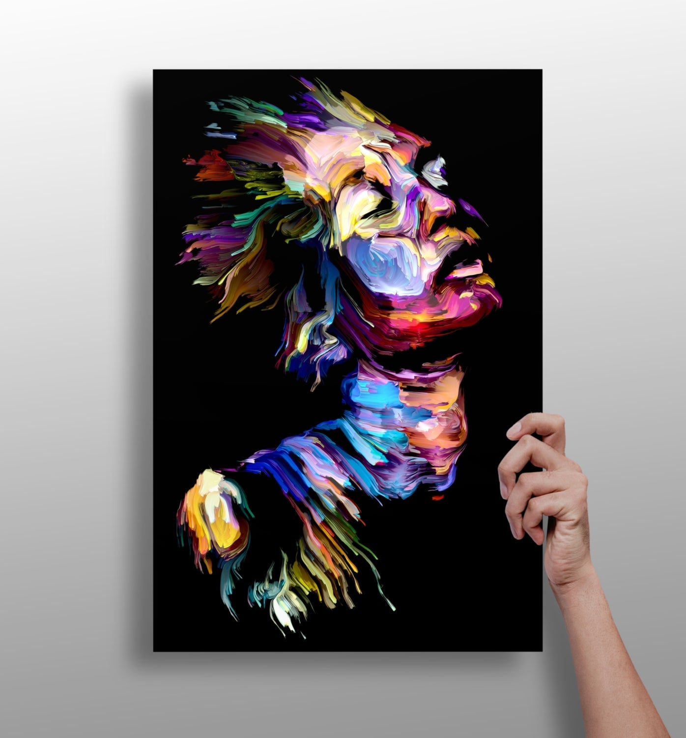 Vibrant Painted Face Aluminum Print