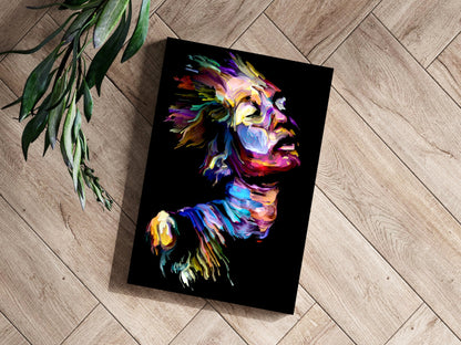 Vibrant Painted Face Aluminum Print