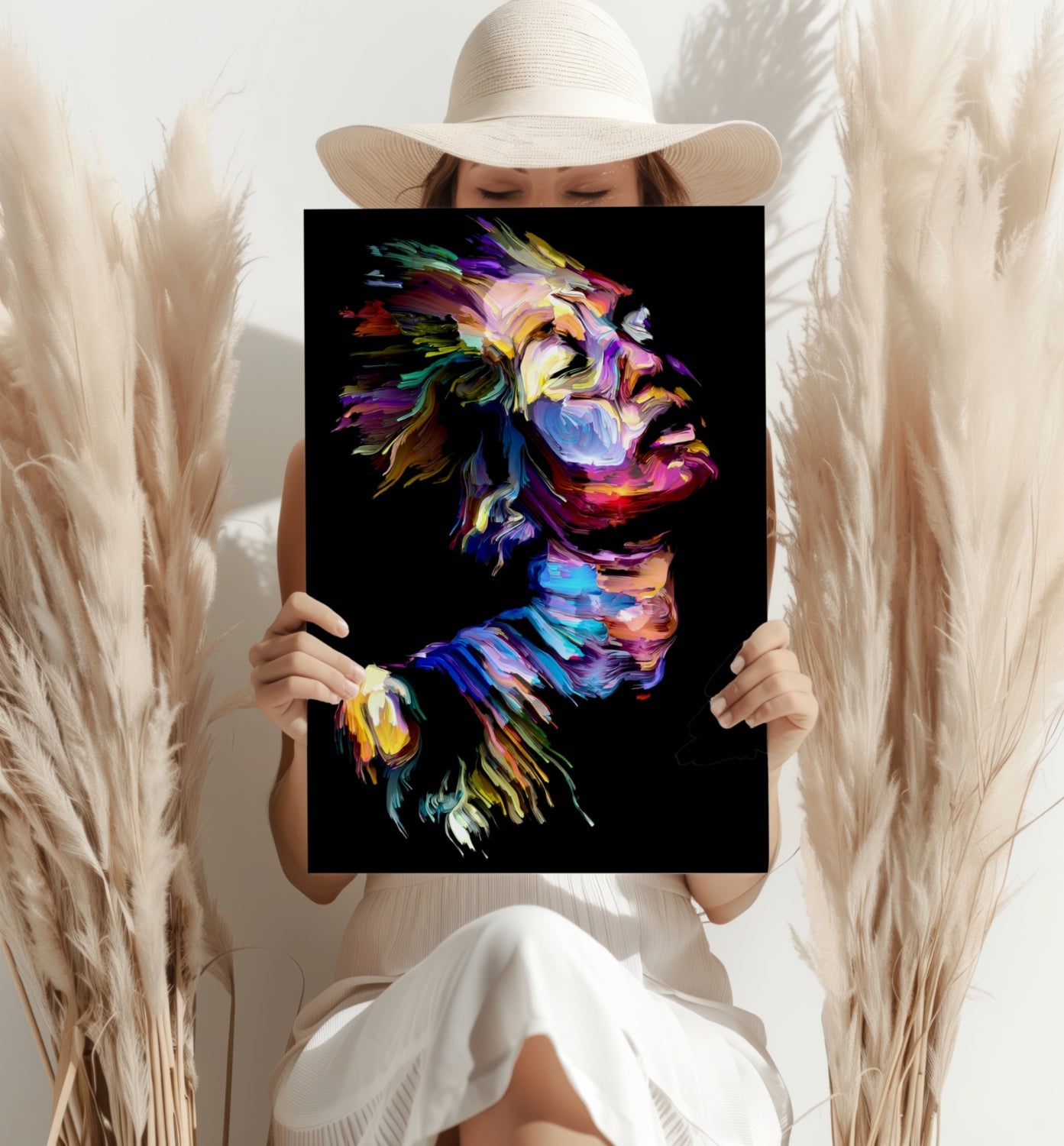 Vibrant Painted Face Aluminum Print