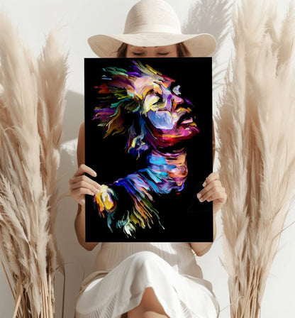 Vibrant Painted Face Aluminum Print