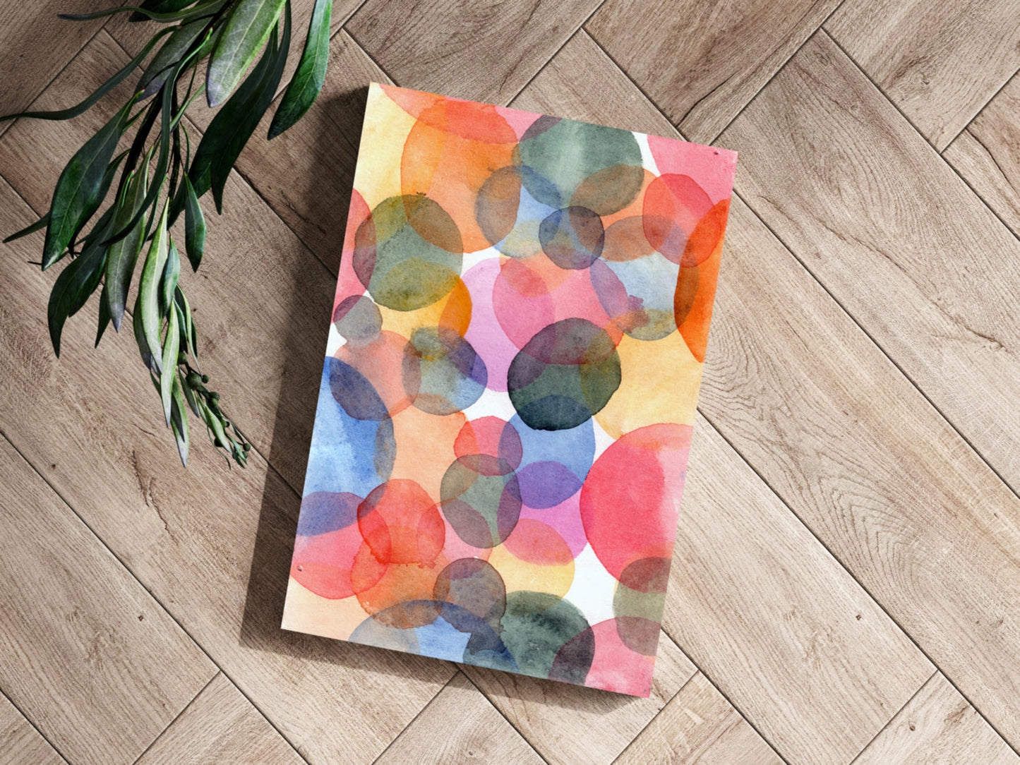Watercolor Bubbles Multicolor Aluminum Print