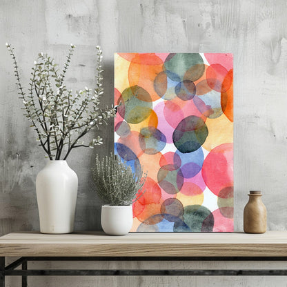 Watercolor Bubbles Multicolor Aluminum Print