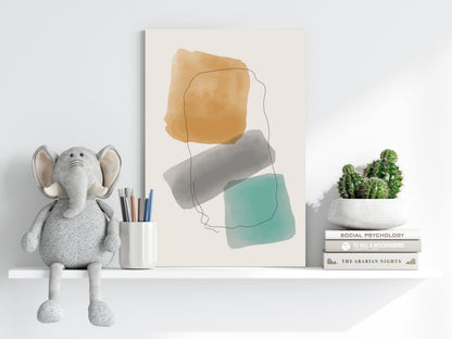 Line Art Modern Shape V6 Aluminum Print