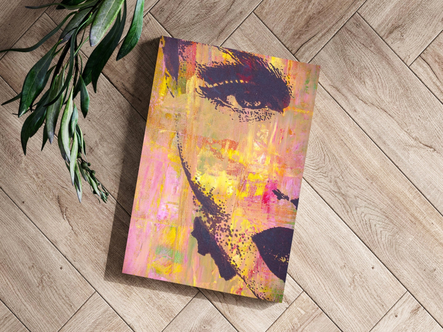 Pink Yellow Painted Face Aluminum Print