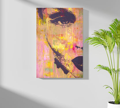 Pink Yellow Painted Face Aluminum Print