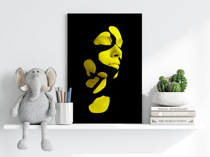 Woman in Style Yellow Aluminum Print