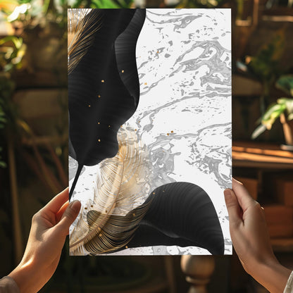Modern Art Leaves V2 Aluminum Print