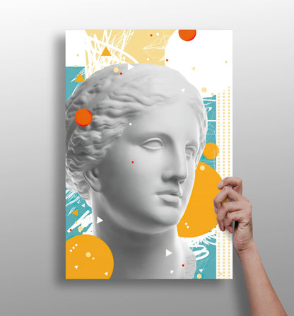 Marble Bust Memphis Collage Aluminum Print
