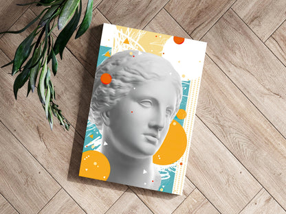 Marble Bust Memphis Collage Aluminum Print