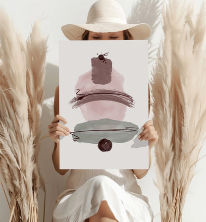 Dusty Rose Sage Brushstroke Aluminum Print