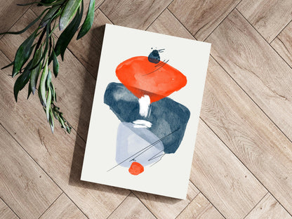Orange Slate Watercolor Stack Aluminum Print