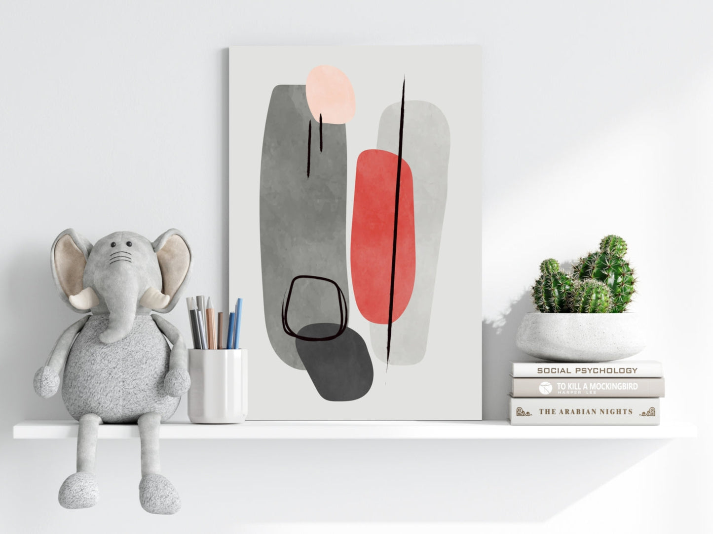 Coral Capsule Gray Pebble Aluminum Print