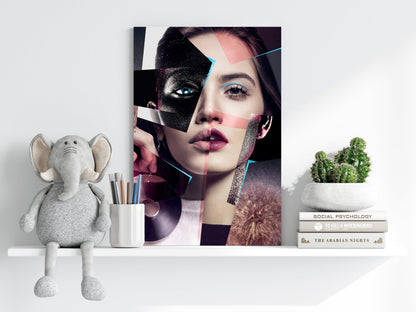 Fragmented Face Collage Aluminum Print