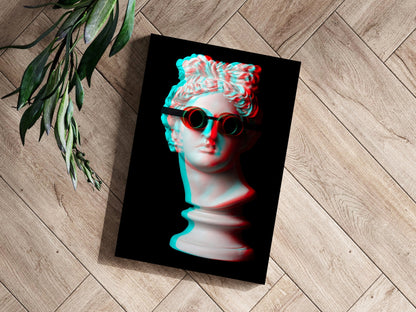 Statue with Round Goggles Aluminum Print