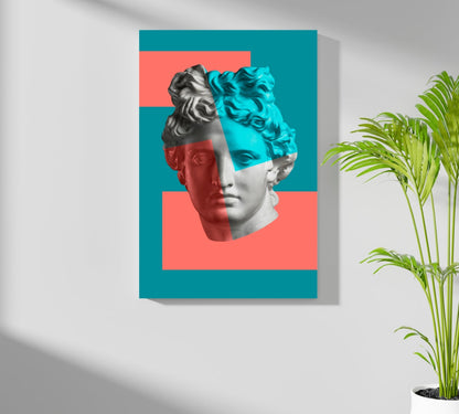 Teal Coral Split Statue Aluminum Print