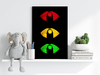 Hush Lips Aluminum Print