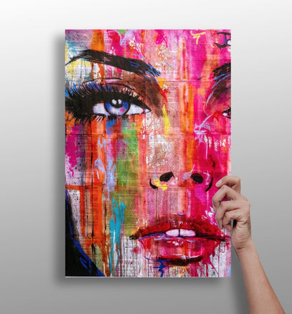 Graffiti Drip Face Aluminum Print