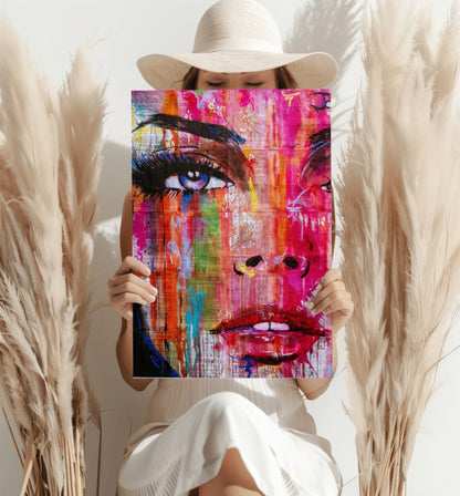 Graffiti Drip Face Aluminum Print