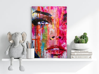 Graffiti Drip Face Aluminum Print