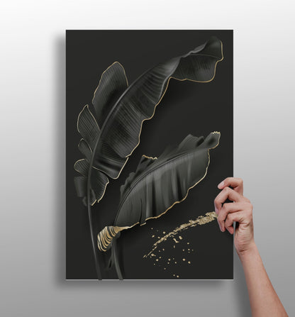 Black Leaves Aluminum Print