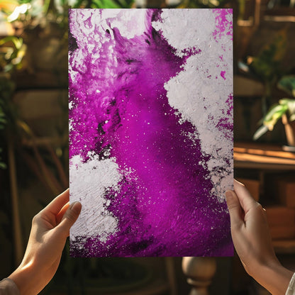 Abstract Paint Fuschia V1 Aluminum Print