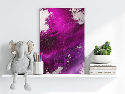 Abstract Paint Fuschia V3 Aluminum Print