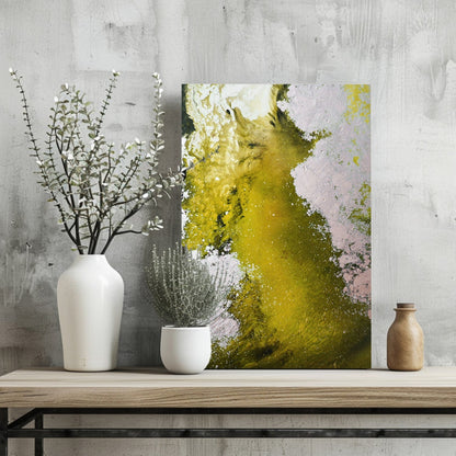 Abstract Paint Yellow V1 Aluminum Print