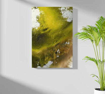 Abstract Paint Yellow V3 Aluminum Print