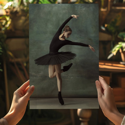 Black Tutu Ballerina Arched Arm Pose Aluminum Print