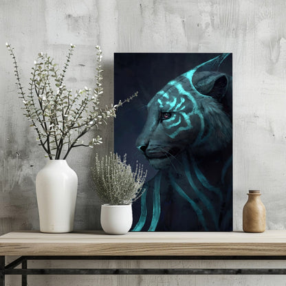 Futuristic Tiger Aluminum Print