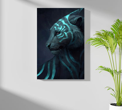 Futuristic Tiger Aluminum Print