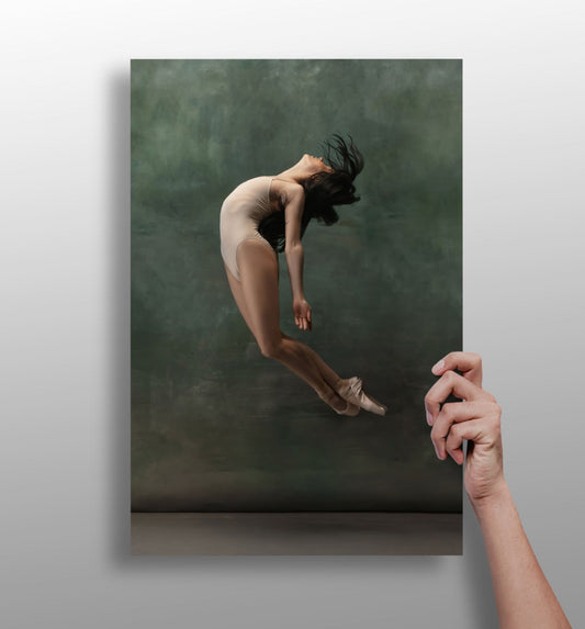 Arched Leap Ballet Dancer Aluminum Print