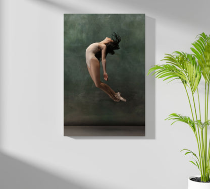 Arched Leap Ballet Dancer Aluminum Print