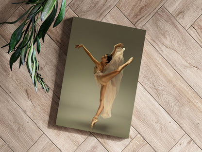 Golden Arabesque Ballerina Aluminum Print