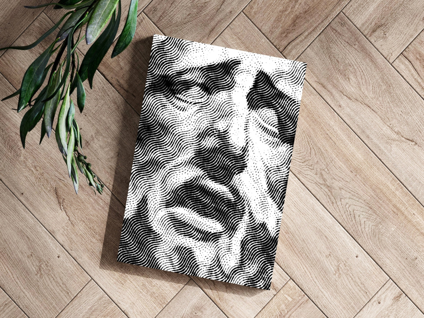 Wavy Line Halftone Face Aluminum Print