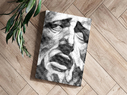 Wavy Line Halftone Face Aluminum Print