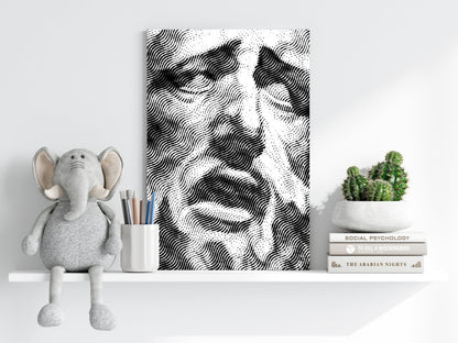 Wavy Line Halftone Face Aluminum Print