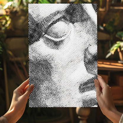 Wavy Line Abstract Torso Aluminum Print