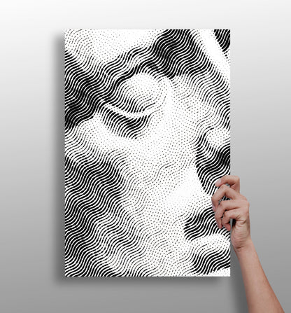 Wavy Line Abstract Torso Aluminum Print