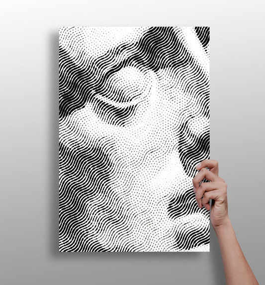 Wavy Line Abstract Torso Aluminum Print