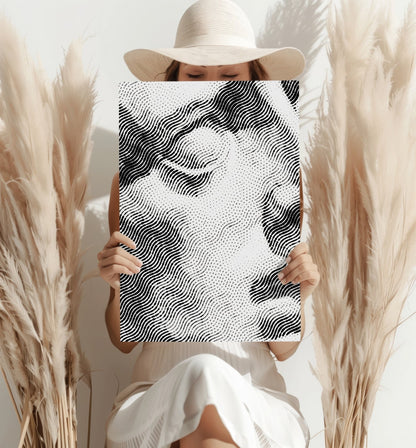 Wavy Line Abstract Torso Aluminum Print