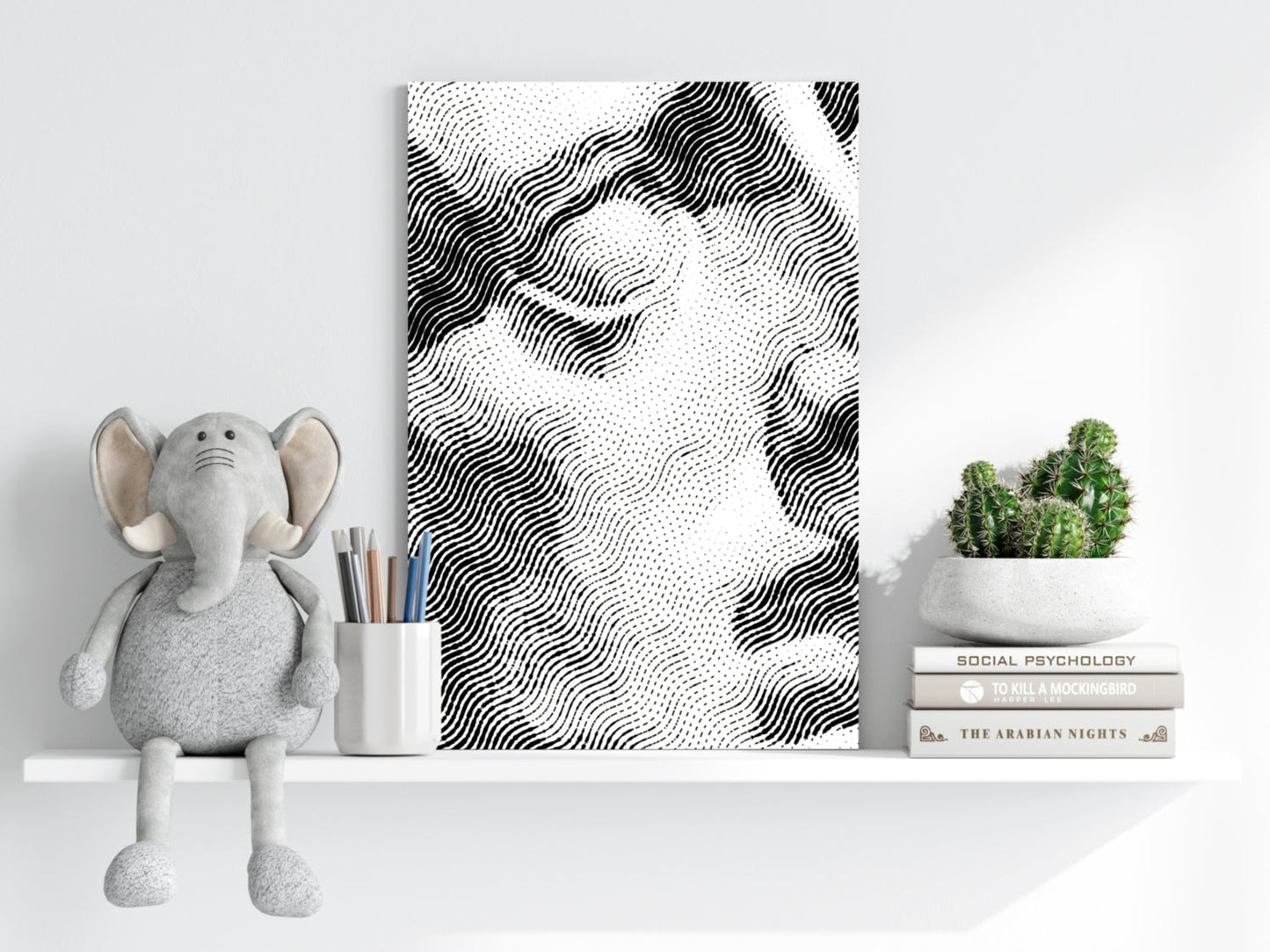 Wavy Line Abstract Torso Aluminum Print