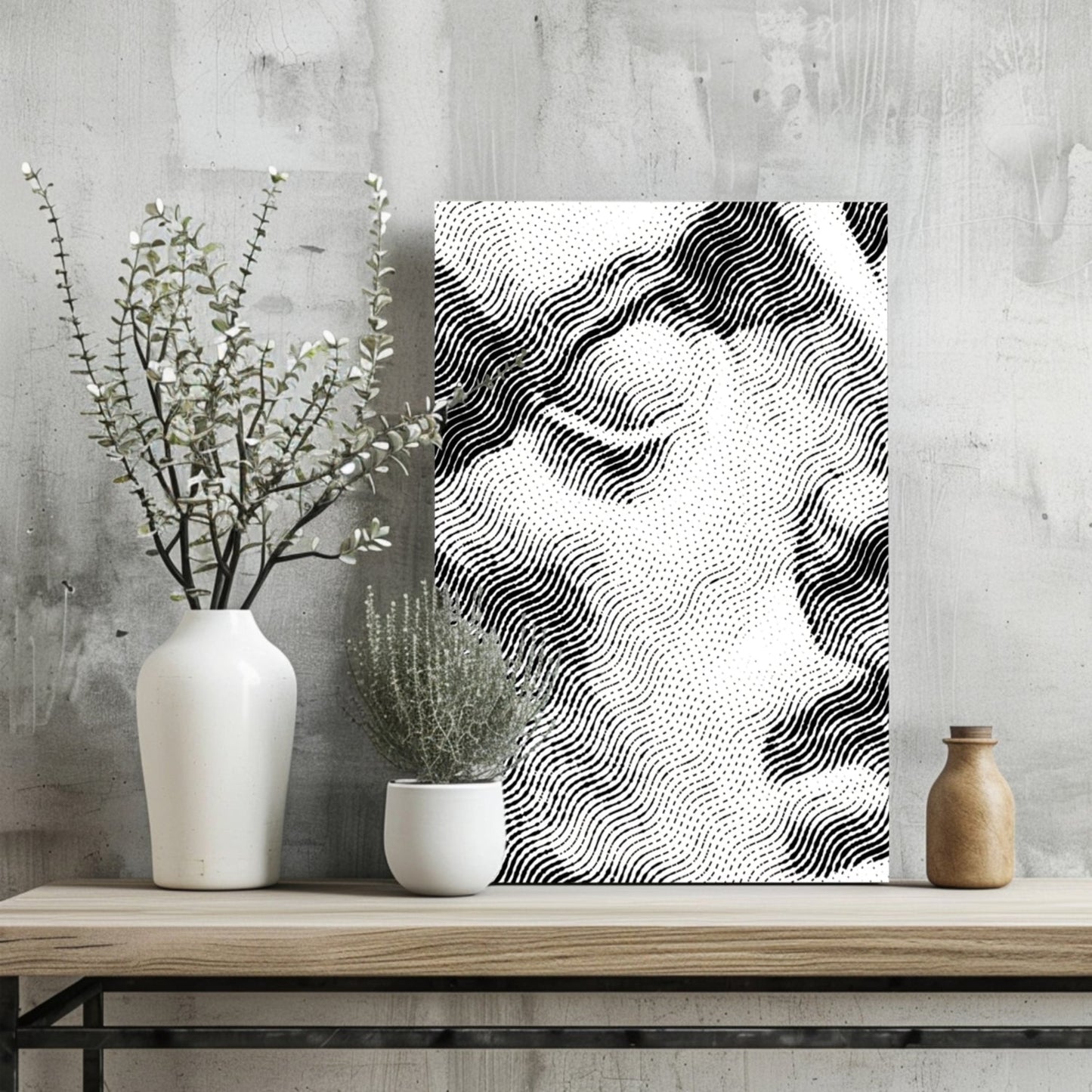 Wavy Line Abstract Torso Aluminum Print