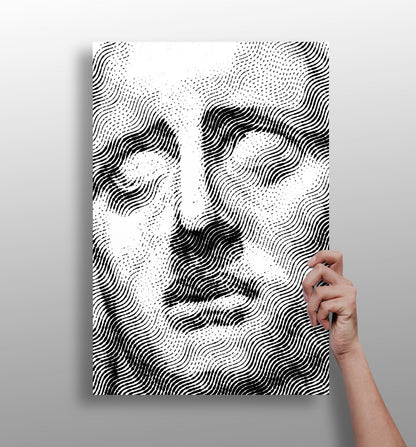 Wavy Line Serene Statue Aluminum Print