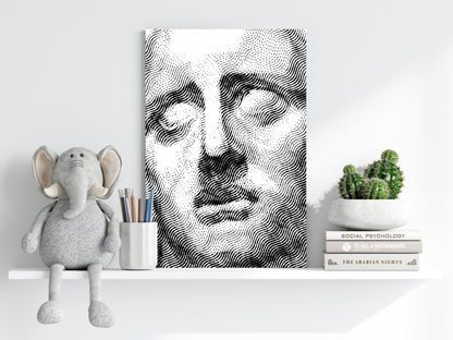 Wavy Line Serene Statue Aluminum Print