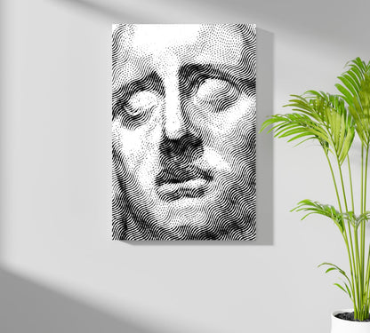 Wavy Line Serene Statue Aluminum Print