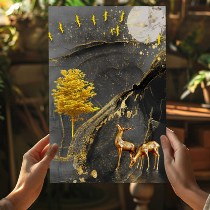 Abstract Deers Aluminum Print