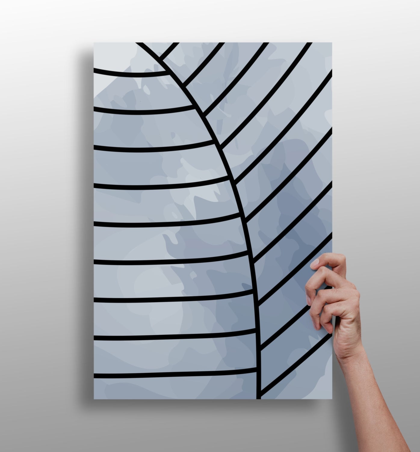 Steel Blue Leaf Vein Macro Aluminum Print