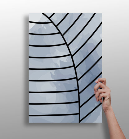 Steel Blue Leaf Vein Macro Aluminum Print