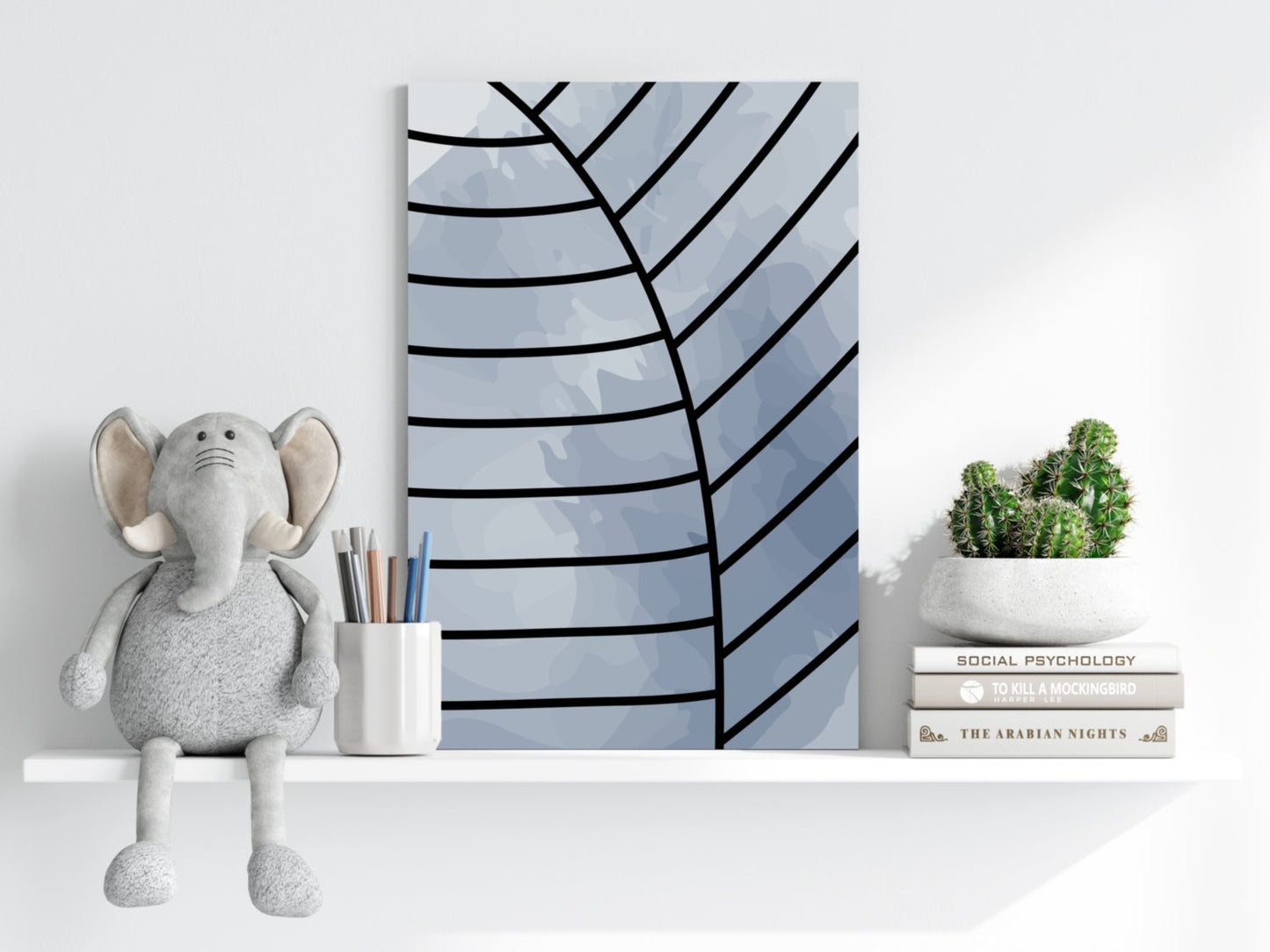 Steel Blue Leaf Vein Macro Aluminum Print